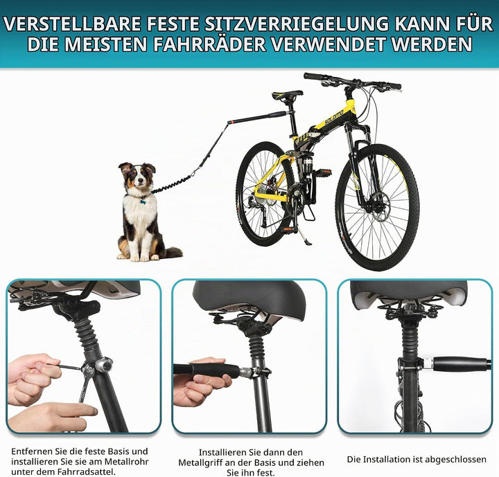wefaner Hundefahrrad-Übungsleine Hände frei Fahrrad-Hundeleine, Fahrrad Führleine für Hunde Robust u