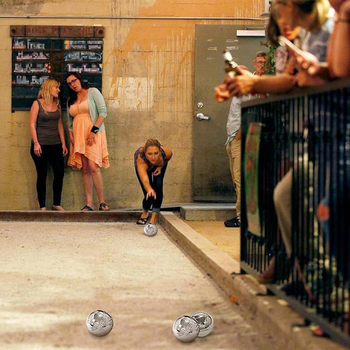 Metal Bocce Ball Game, Metal Bocce Ball Kit, Outdoor Boules Kit, Beach Game Bocce Balls, Complete Ou