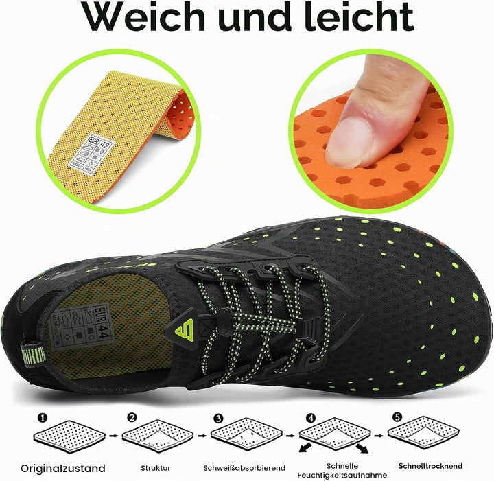 SAGUARO Badeschuhe Strandschuhe Aquaschuhe Wasserschuhe Surfschuhe Schwimmschuhe für Damen Herren Ki