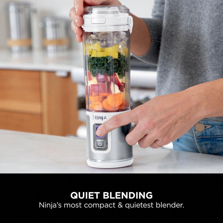 Ninja Blast BC151UKWH Tragbarer Mixer, 530 ml, auslaufsicherer Deckel und Trinkauslauf, leistungssta