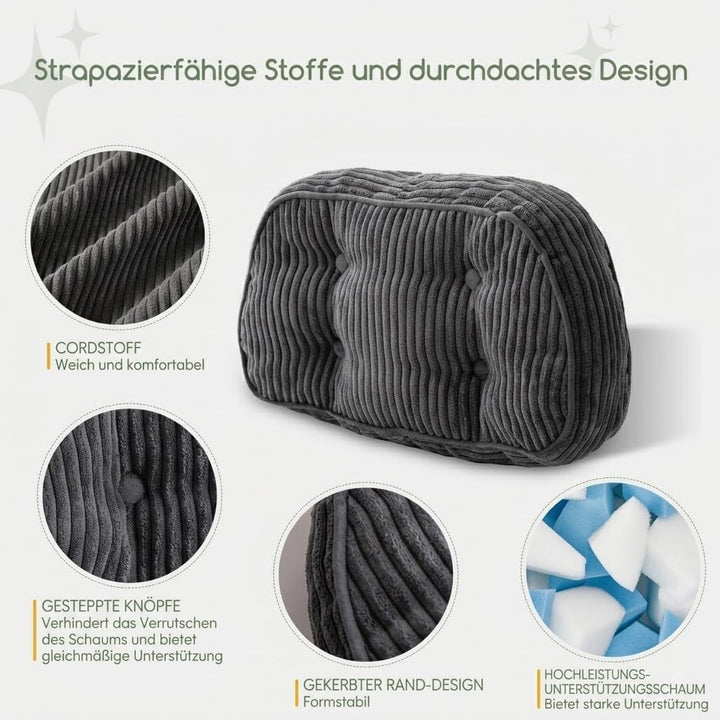 HIGOGOGO Lordosenstützkissen für Relaxsessel/Polstersessel/Sofa/Bürostuhl, gepolstertes Cord-Rückenk