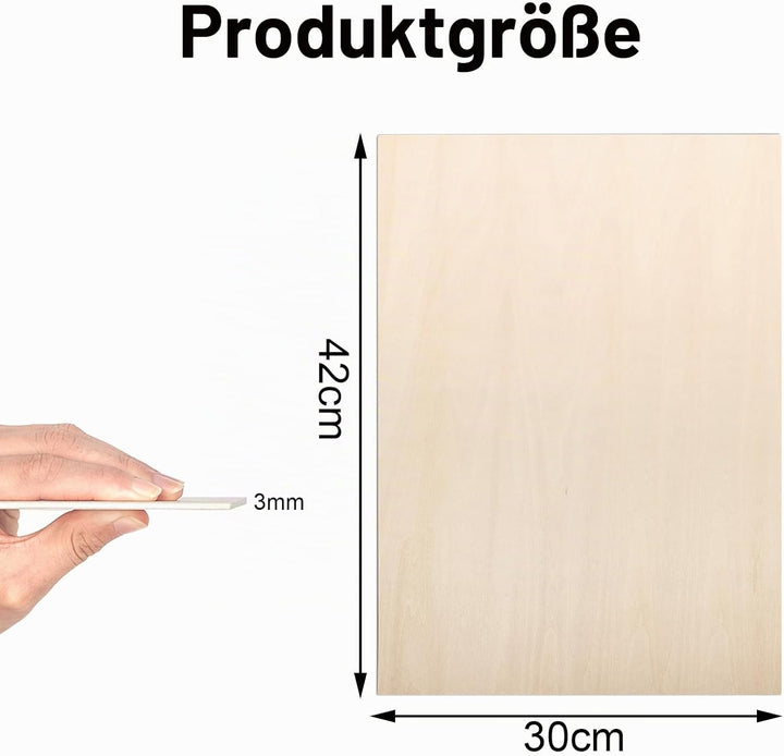 Linde Sperrholz 3mm, 42 x 30 cm, DIY, Laserbearbeitung, Brandmalerei, Modellbau, Deko, Gemälde A3-42