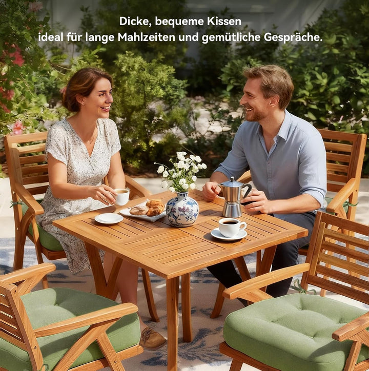 Codi Sitzkissen 40x40×8 cm 2er Set, Extra Dicke, Bequeme Stuhlkissen mit wasserabweisendem Bezug – W