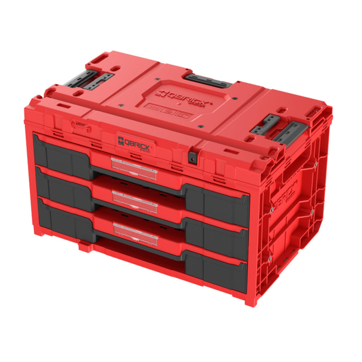 QBRICK SYSTEM Werkzeugkoffer Werkzeugkasten Leer Werkzeugkiste ONE Drawer 3 Toolbox 2.0 RED Ultra HD
