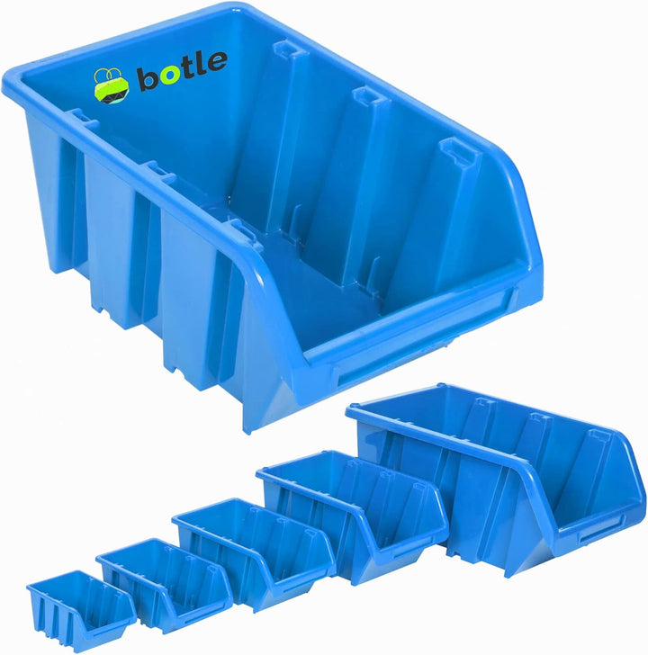 botle 100 x Stapelboxen Werkstatt Garage Sichtlagerboxen Sichtlagerkästen Stapelkisten Sortierboxen