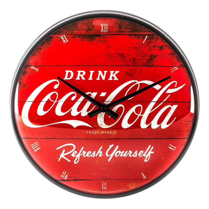 Nostalgic-Art Retro Wanduhr, Ø 31 cm, Coca-Cola – Logo Red Refresh Yourself – Geschenk-Idee für Coke