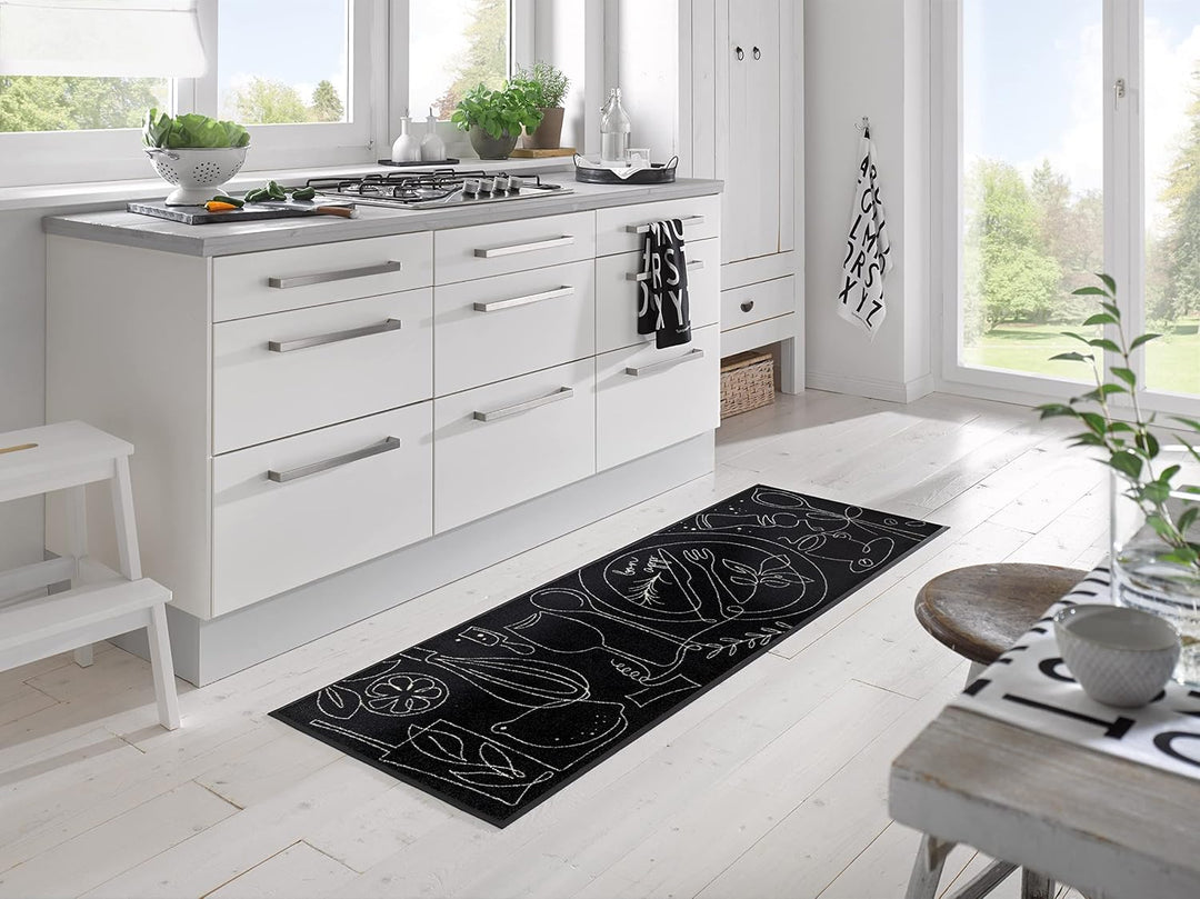 wash+dry Fussmatte, Fine Dining 60x180cm grau, innen und aussen, waschbar 60x180cm Fine Dining Grau,
