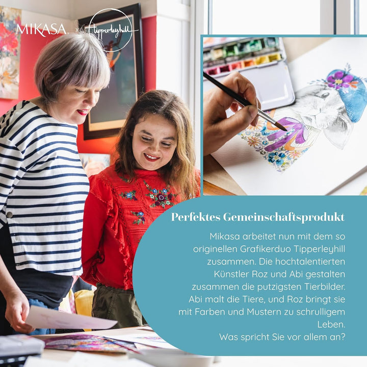 Mikasa Tipperleyhill Keksdose, rund, illustriertes Hasen-Design, dekorative Aufbewahrungsdose für Sn