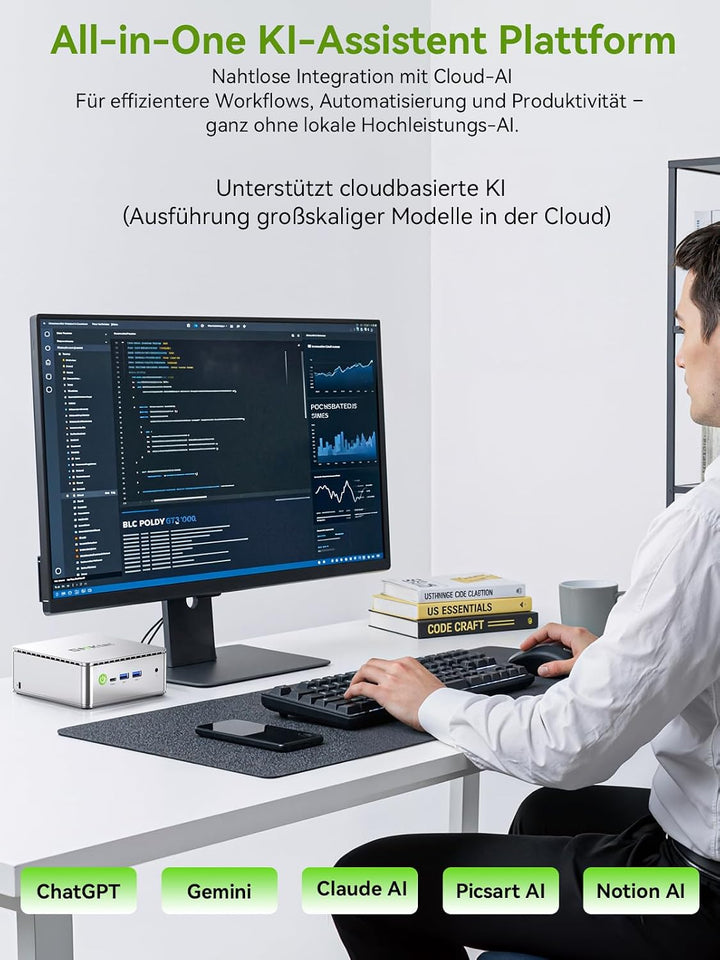 GMKtec Mini PC, G11 AMD Ryzen Embedded R2514 (übertrifft 4300U/N150), Mini Computer 16 GB DDR4 RAM,