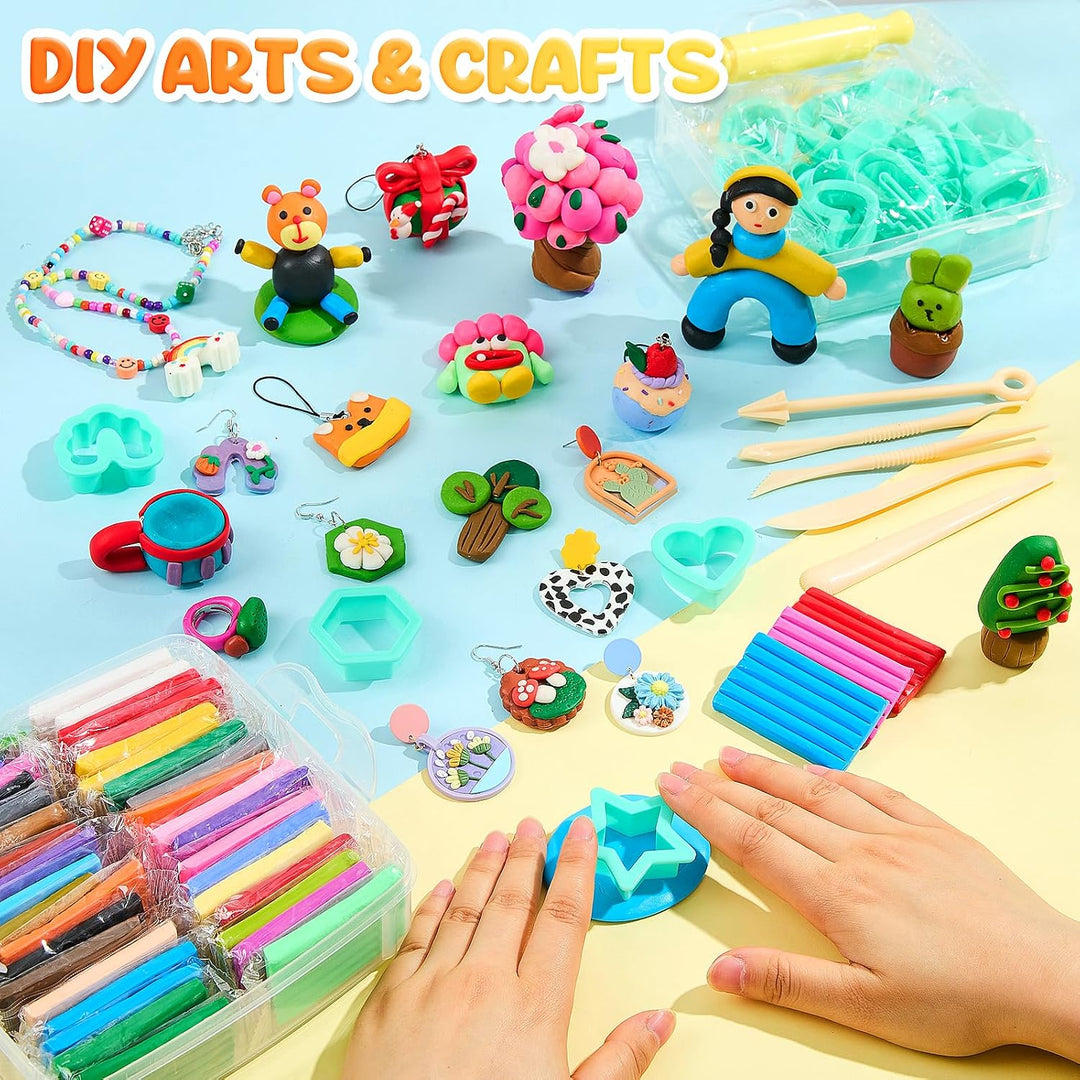 36 Stück Polymer Clay Set, Knete Set mit 24 Ohrringformen