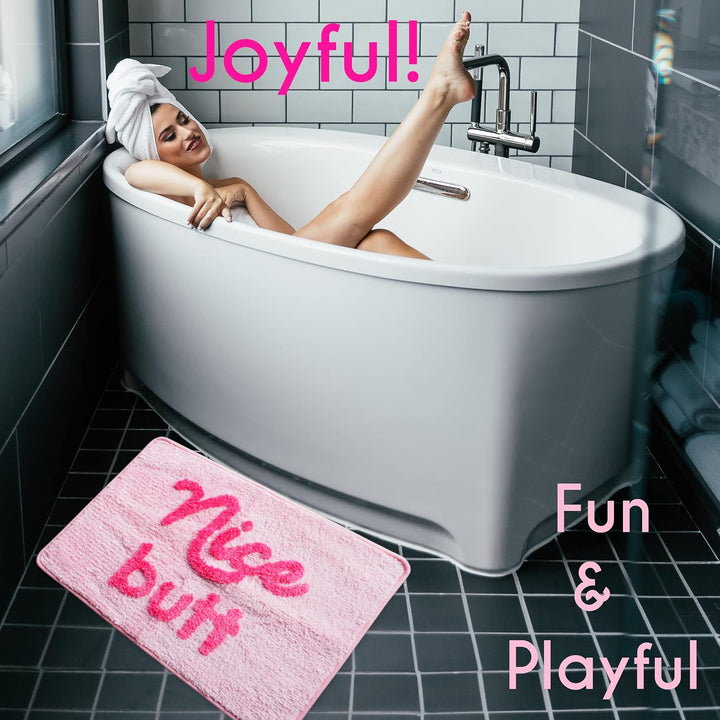 Nice Butt Badematte, rosa Hintern, lustig, niedlich, Badezimmerteppich, Pfirsich-Blush-Teppich, Dusc