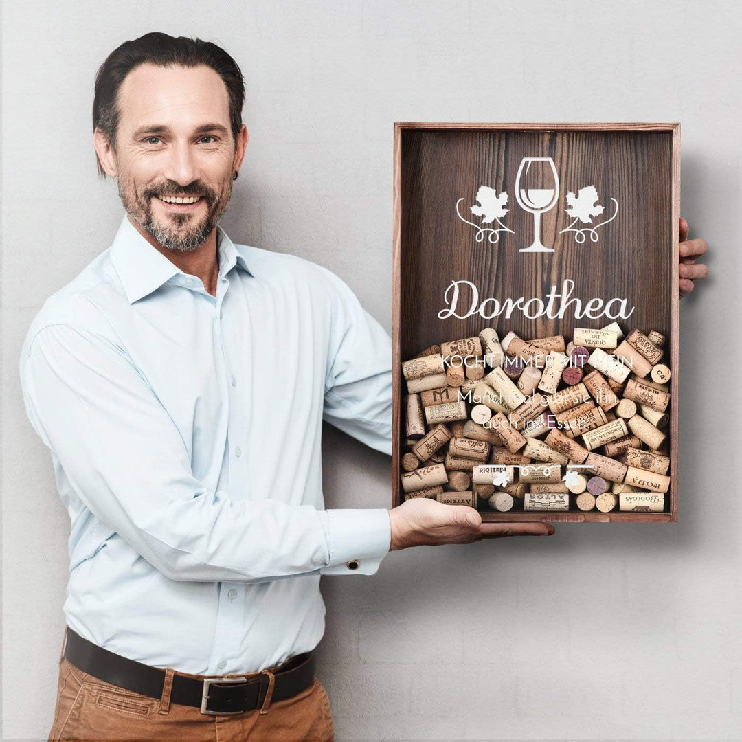 Maverton Kronkorkensammler Korkensammler mit Gravur + mit Flaschenöffner
