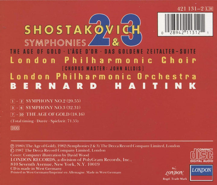 Symphonies 2 &amp; 3 / Age of Gold, Audio-CD