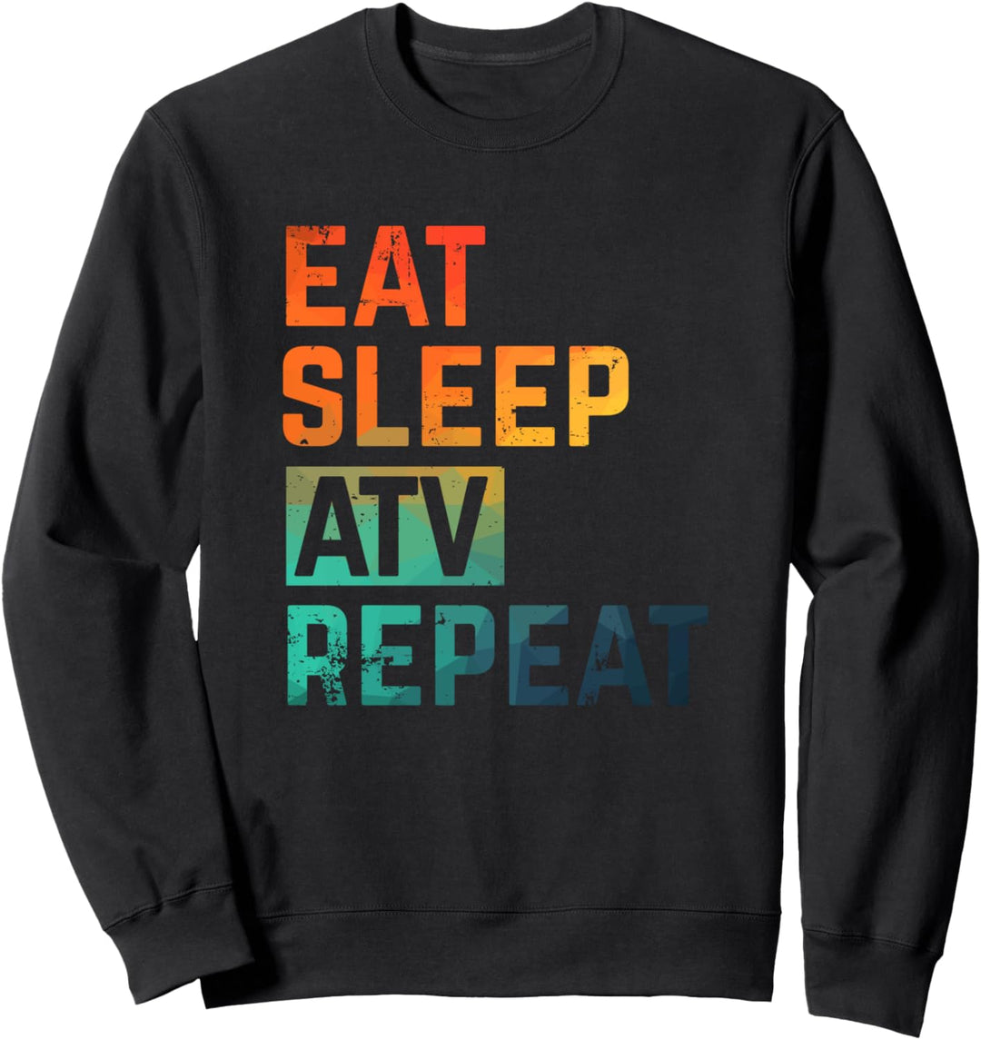 ATV Quadbike Eat Sleep Repeat Watercolor Sweatshirt