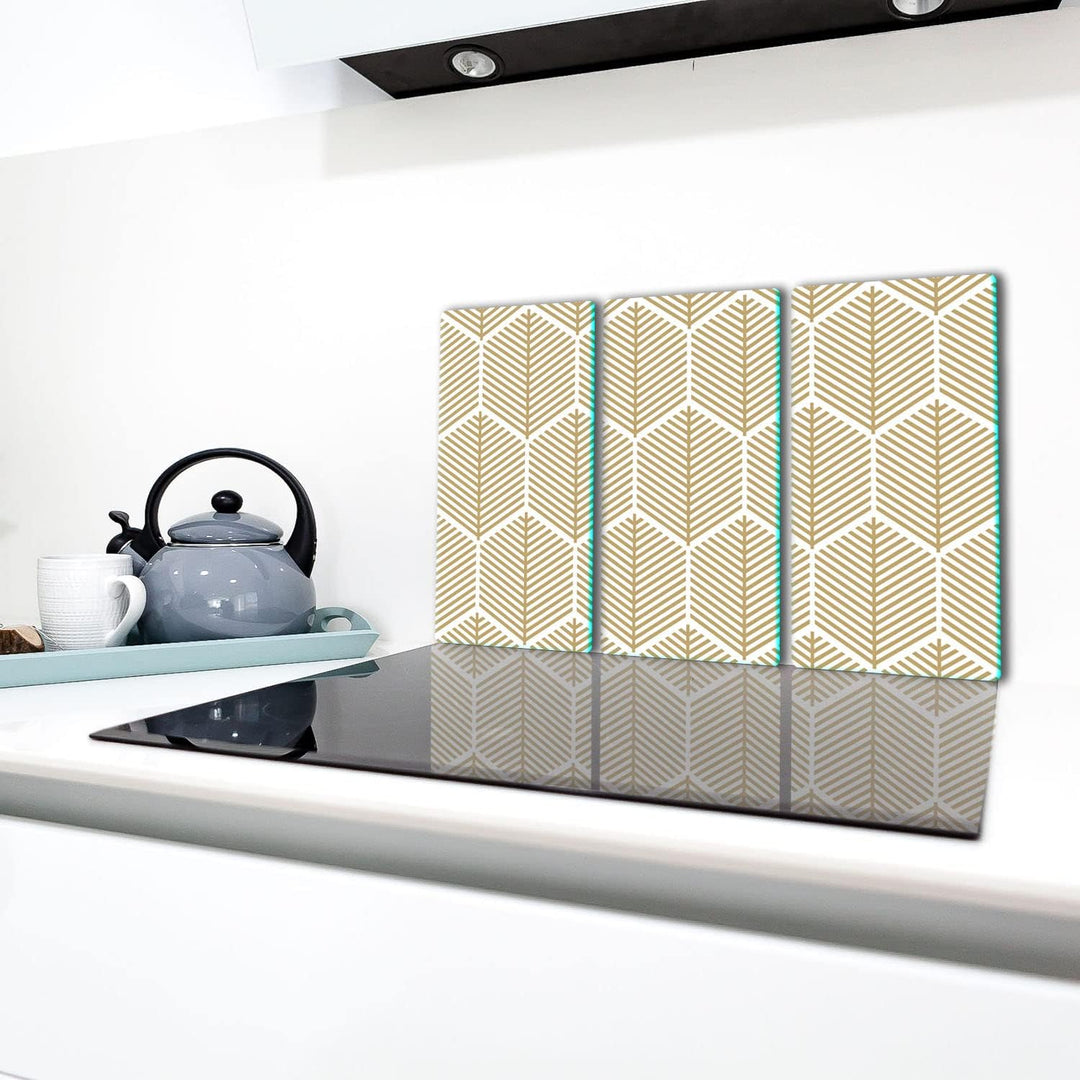 TMK | Herdabdeckplatten ceranfeld 3 Teilig 30x52 cm | Ceranfeldabdeckung Küche Elektroherd Induktion