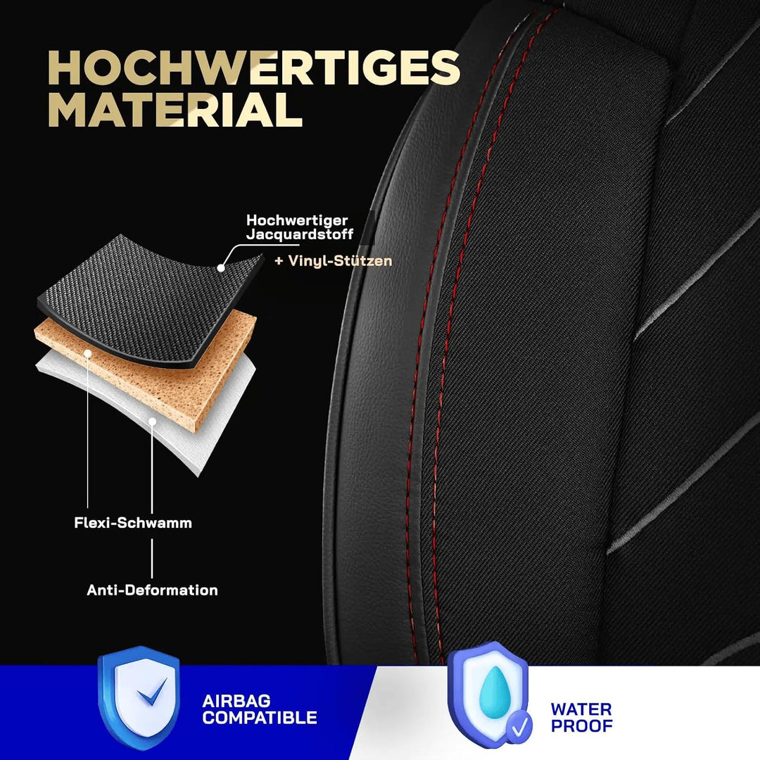 Autositzbezüge Universal 2+1 für Transit Custom (2015-2023) – Premium Vordersitze Auto Sitzbezug aus