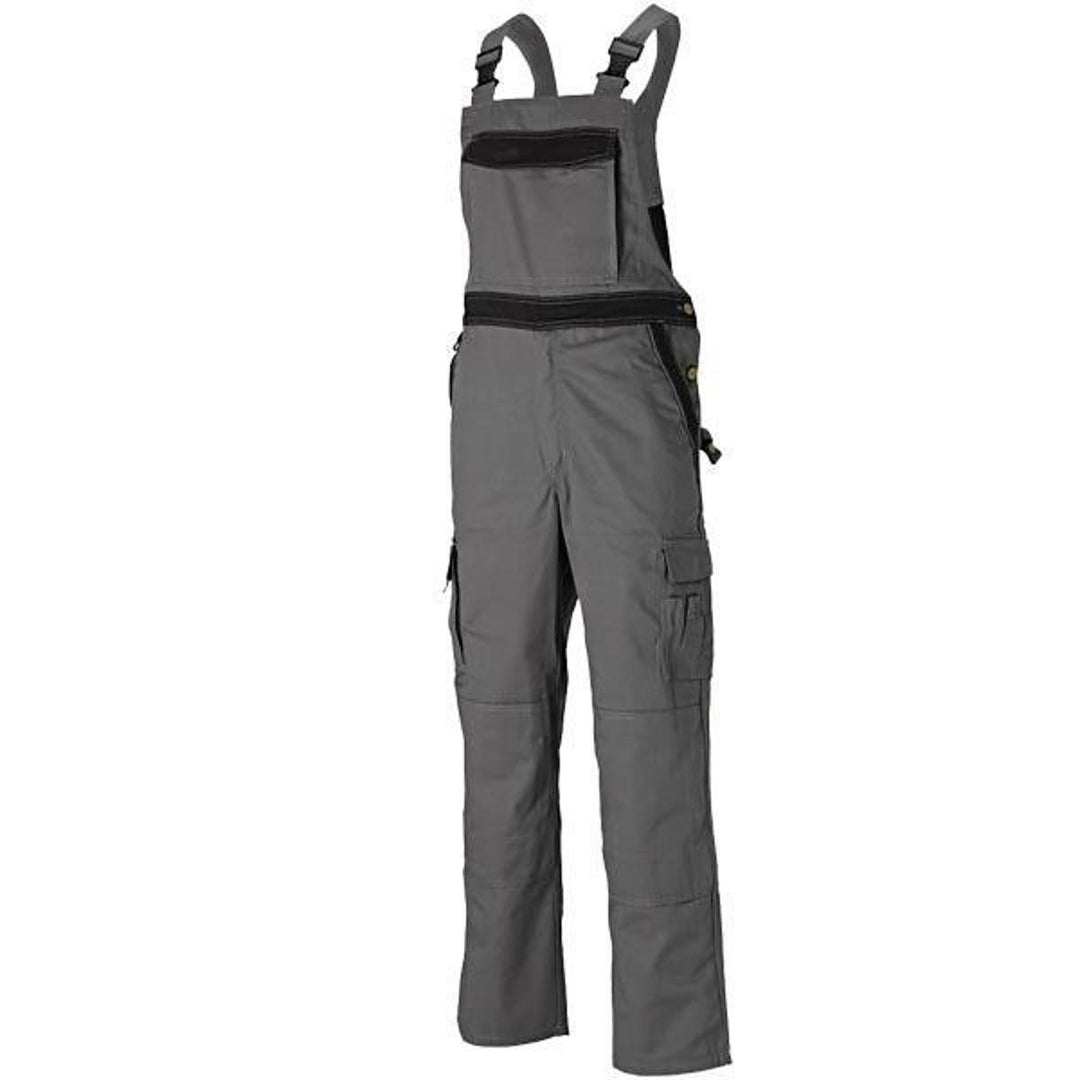 Dickies Industry300 Latzhosen Arbeitshosen Service, Farbe:grau/schwarz;Grösse:48 Grau/Schwarz 48, Gr