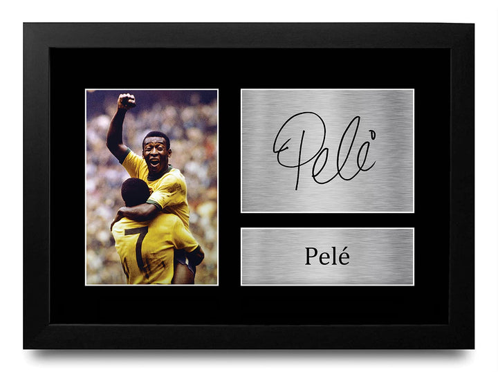 HWC Trading Pele A4 Gerahmte Signiert Gedruckt Autogramme Bild Druck-Fotoanzeige Geschenk Für Brazil