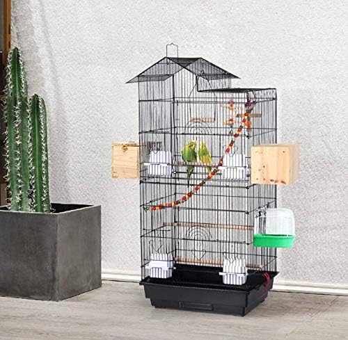 YIZHE VogelkäfigVogelvoliereVoliereVogelhausPapageienkäfigTierkäfigKäfigSittichkäfigVogelmit Holzsta