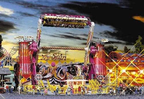 FALLER Karussell Top Spin Modellbausatz mit 374 Einzelteilen 240 x 240 x 214 mm I Modelleisenbahn Zu