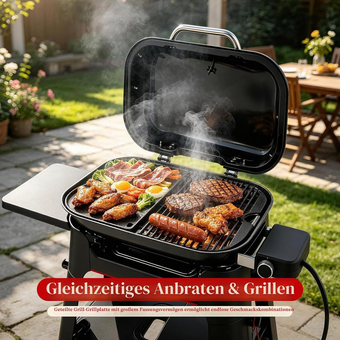 28,5 x 21cm Gusseisen Grillplatte für Weber Lumin Compact Elektrogrill, Hitzebeständiges Elektrogril