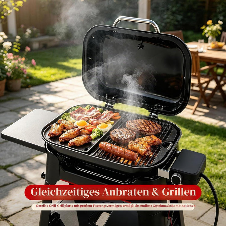 28,5 x 21cm Gusseisen Grillplatte für Weber Lumin Compact Elektrogrill, Hitzebeständiges Elektrogril