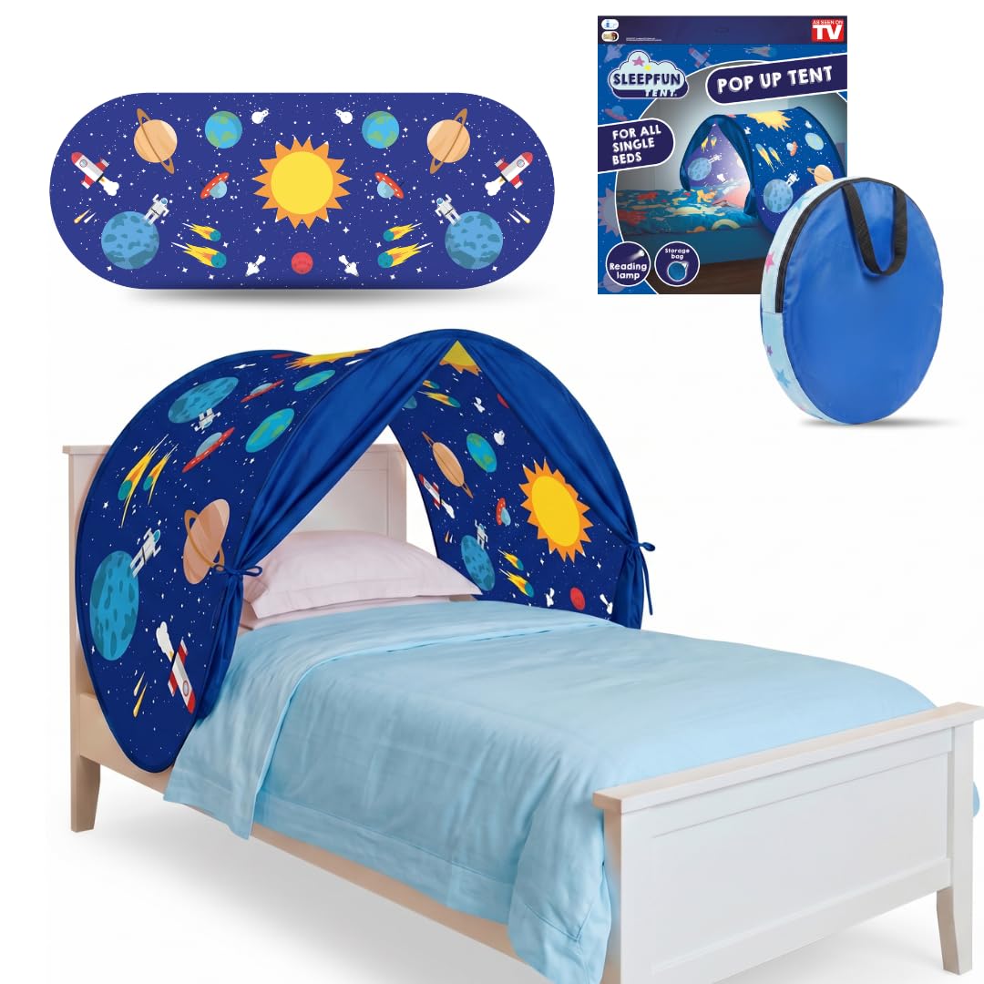Betttunnel Sleepfun Tent Bettzelt (1-St), Pop Up Zelt, mit Leselampe und Aufbewahrungstasche 70x200c