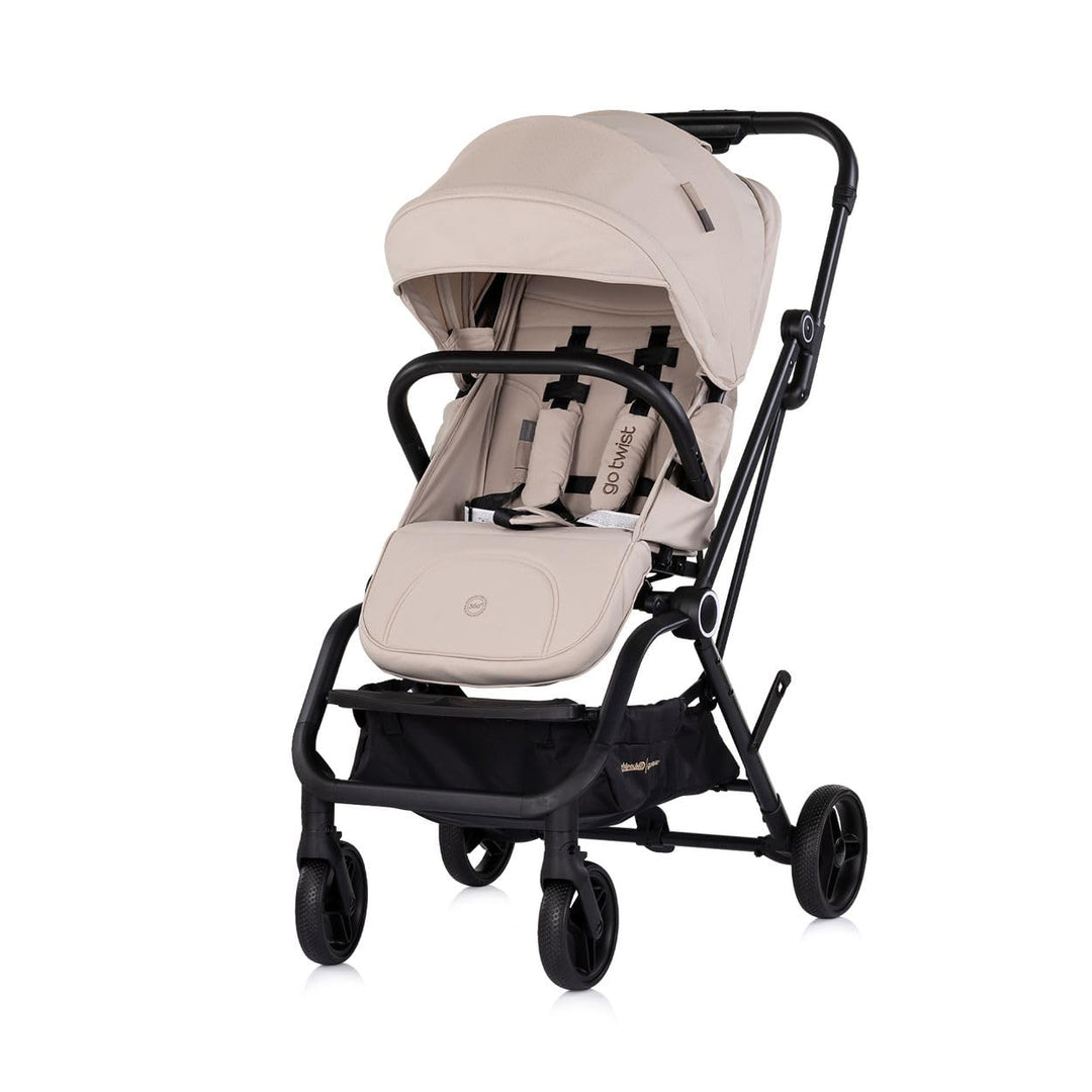 Chipolino Kinderwagen Go Twist Sitz drehbar PU-Reifen klappbar Federung Korb beige, beige