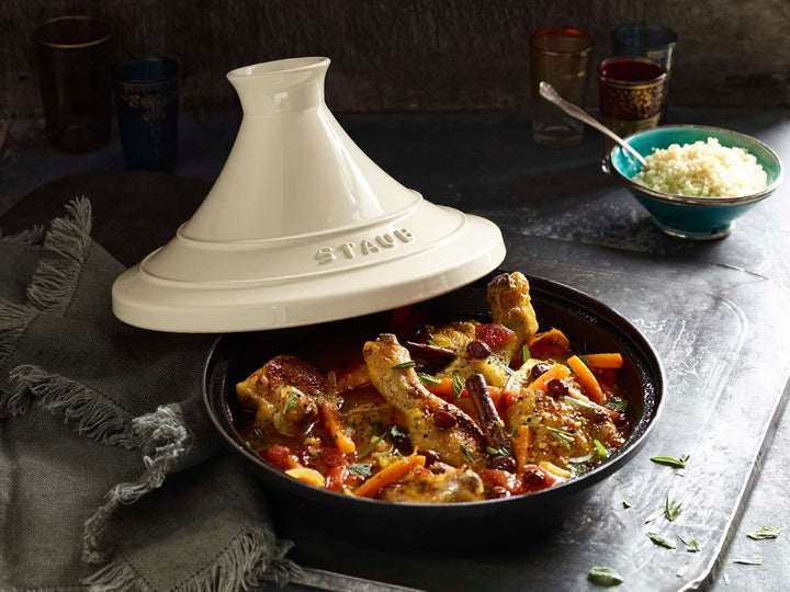 Staub Tajine, Cream, 0.5 qt. - Cream by Staub 0.5-qt Creme, 0.5-qt Creme