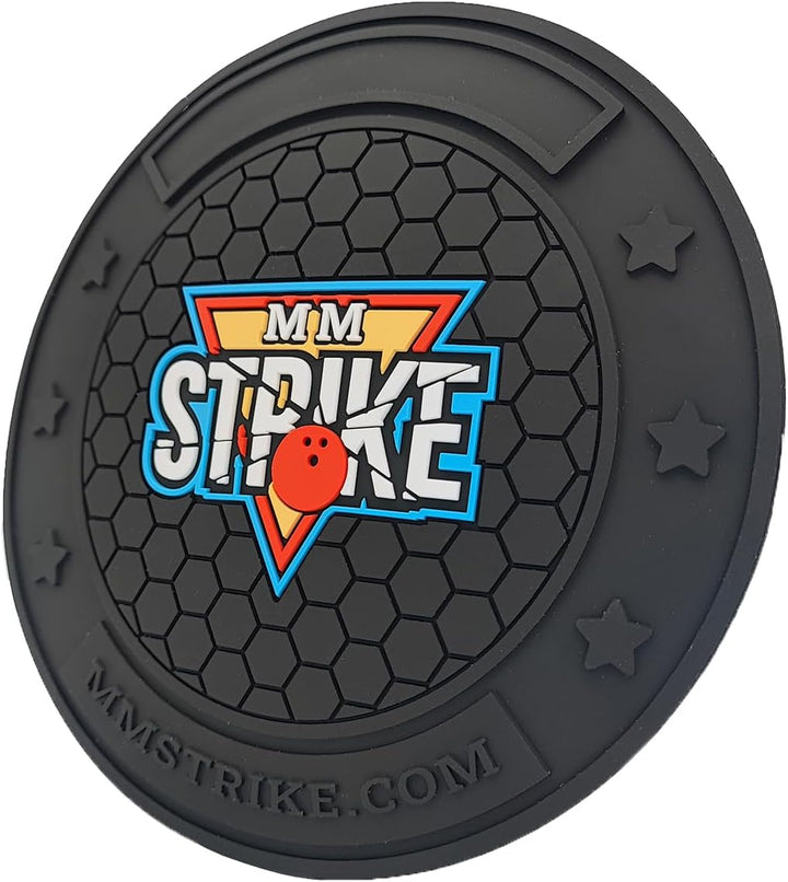 MMSTRIKE 2x Bowling Shammy Leather Pad+Black GripFlex Rubber Base Disc-Hook &amp; Loop System.Oil Remova