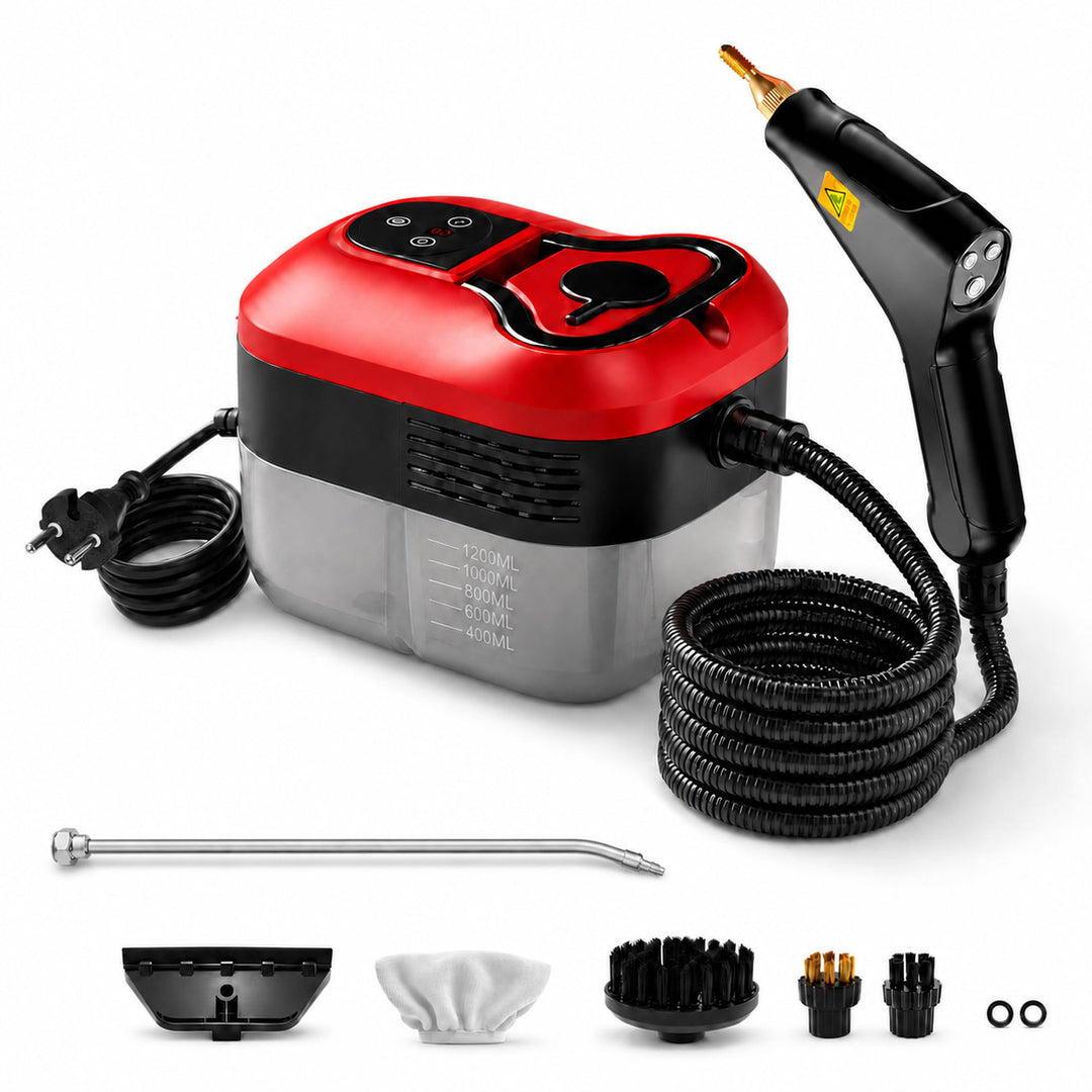 2500W Handdampfreiniger mit Schnellaufheizung in 15 Sekunden und 6 Dampfstufen – tragbarer Hochdruck