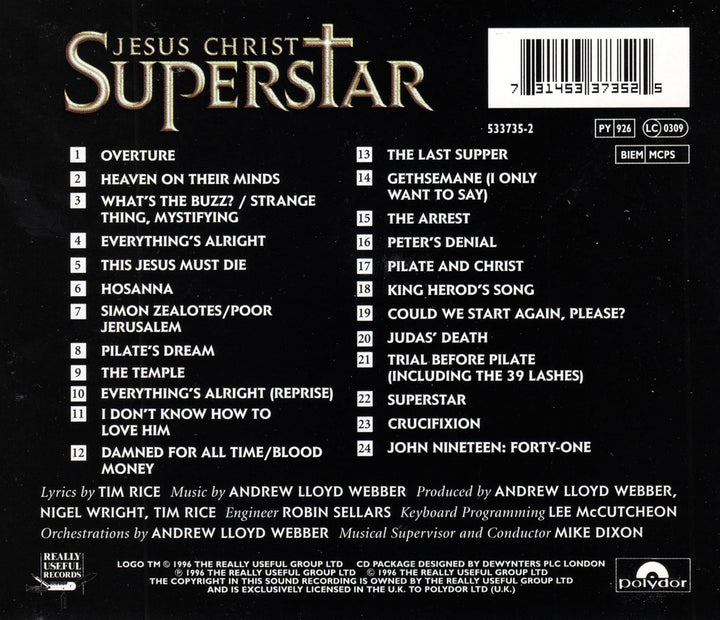 Jesus Christ Superstar (Gesamtaufnahme), Audio-CD