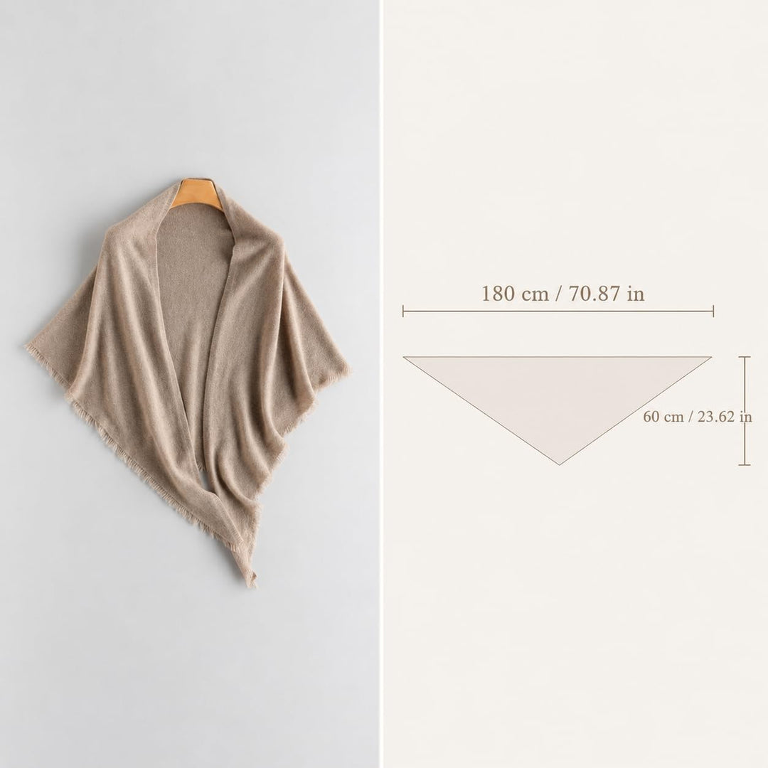 100% Kaschmir Dreieckstuch Damen Mocha Brown, Mocha Brown