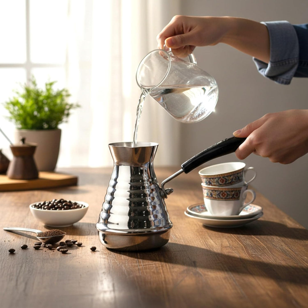 GMMH Türkische Mokkakanne Kaffeekocher (850 ml), Espressokocher Cezve Dzhesva, Kaffee Mokka Briki Ka