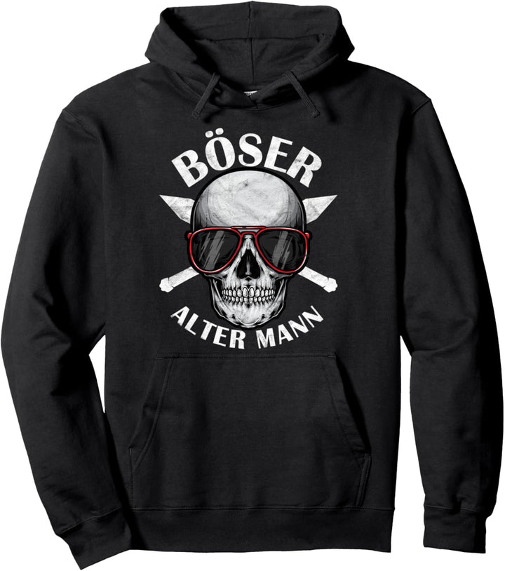 Böser Alter Mann Lustiges Geschenk Totenkopf Skull Papa Pullover Hoodie