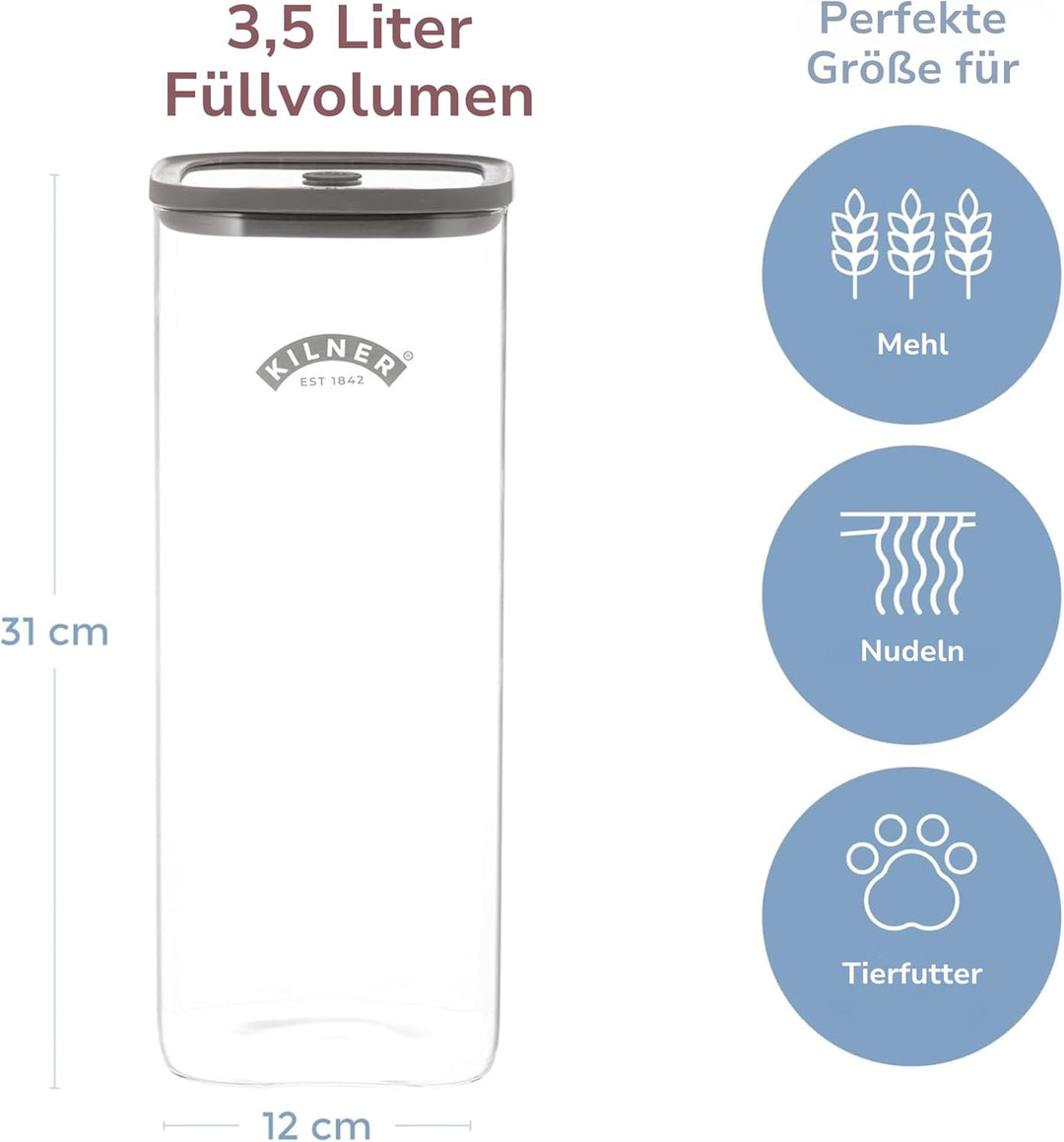 Kilner Frischhaltedose 3,5 Liter Luftdichter Glasbehälter Langlebiger Vakuumversiegelungsdeckel | BP