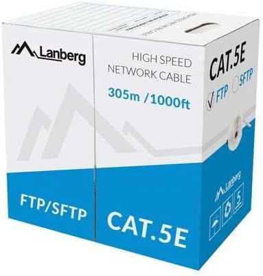 Lanberg LCF5-10CC-0305-S Solid Netzwerkkabel Kat-5E Ftp, 305m | Grau