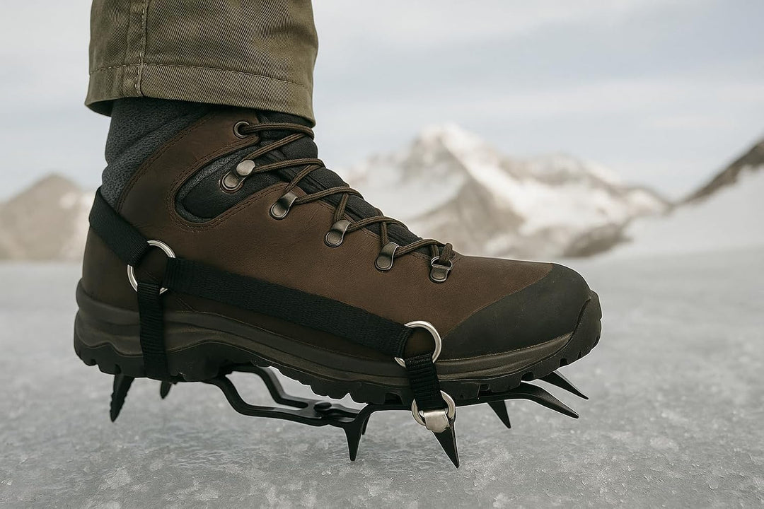 STUBAI Fusseisen Antislip | Riemenbindung | Rutschsicherung für Schuhe, für Outdoor- und Bergsportak