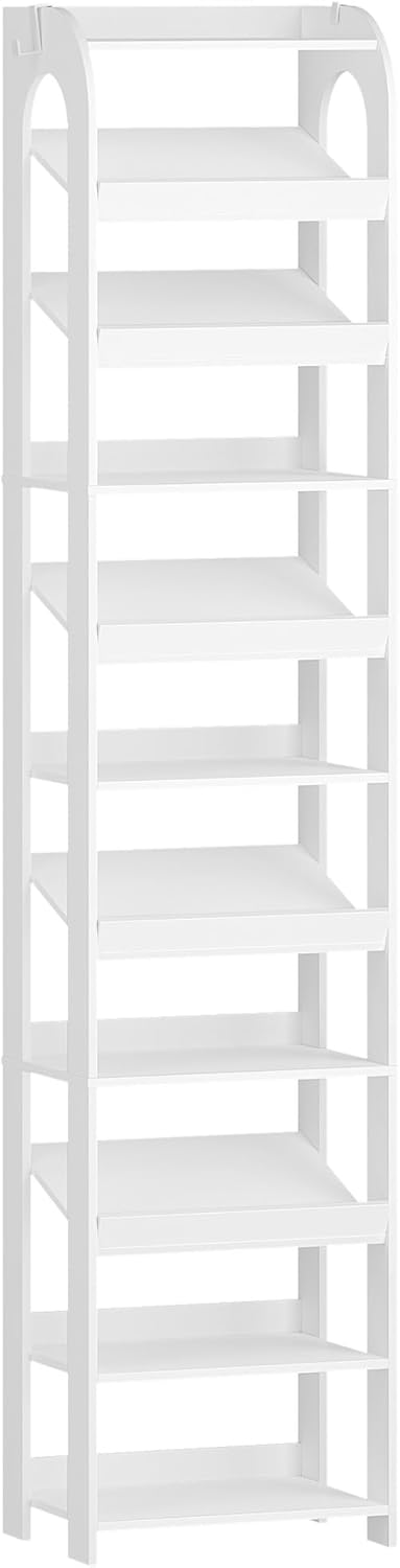 Hzuaneri Vertikales Schuhregal, 11 Ebenen Schmale Schuhregale, Holz-Schuh-Organizer für Schrank, Ein