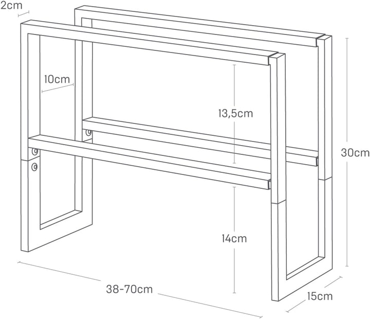 YAMAZAKI Extendable shoe rack 2 tier für Schuhe - Line - black Schwarz Single, Schwarz Single