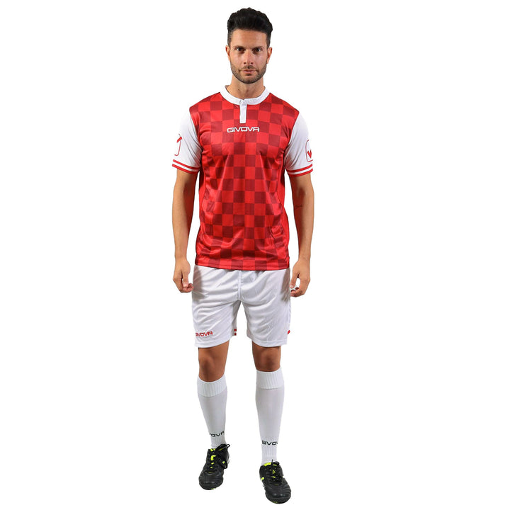 Givova Competition, Kit Fussball Unisex – Erwachsene L weib/rot, L weib/rot