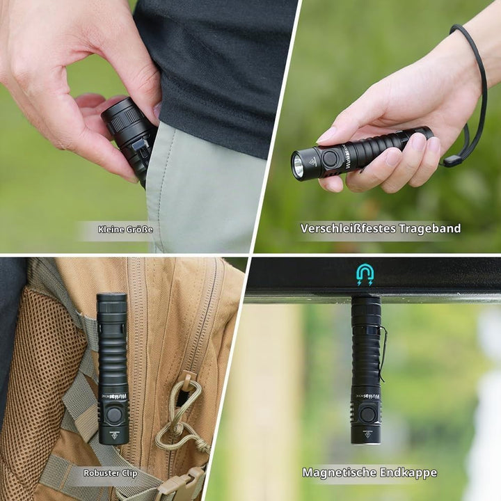 Wurkkos FC11C LED-Taschenlampe,superhelle LED-Taschenlampe,1300Lumen 4000K Taschenlampe,90CRI,519A L