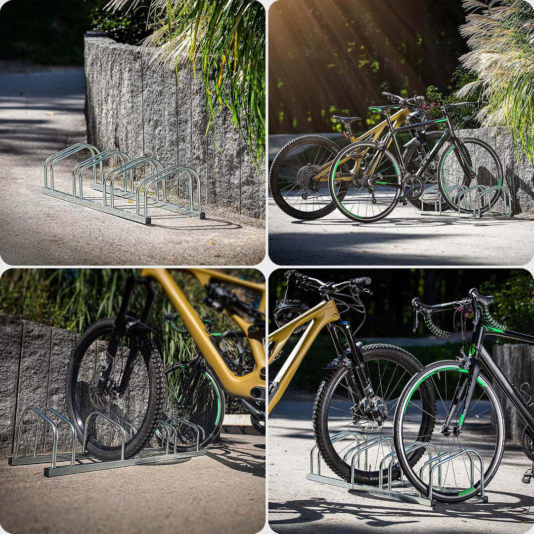 KADAX Fahrradständer für 4 Fahrräder für Boden oder Wandmontage, Fahrradhalter aus verzinktem Stahl