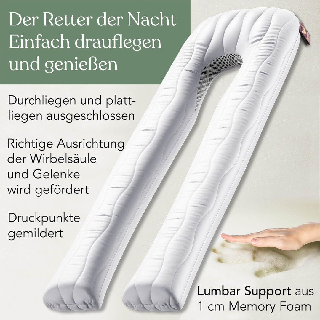Traumreiter Seitenschläferkissen Visco XXL PRO, ergonomisches Full Body Builder Männer Schlafkissen,