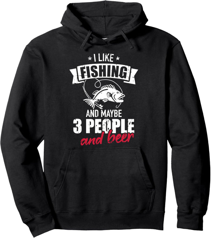 Angeln Spruch Bier Pullover Hoodie