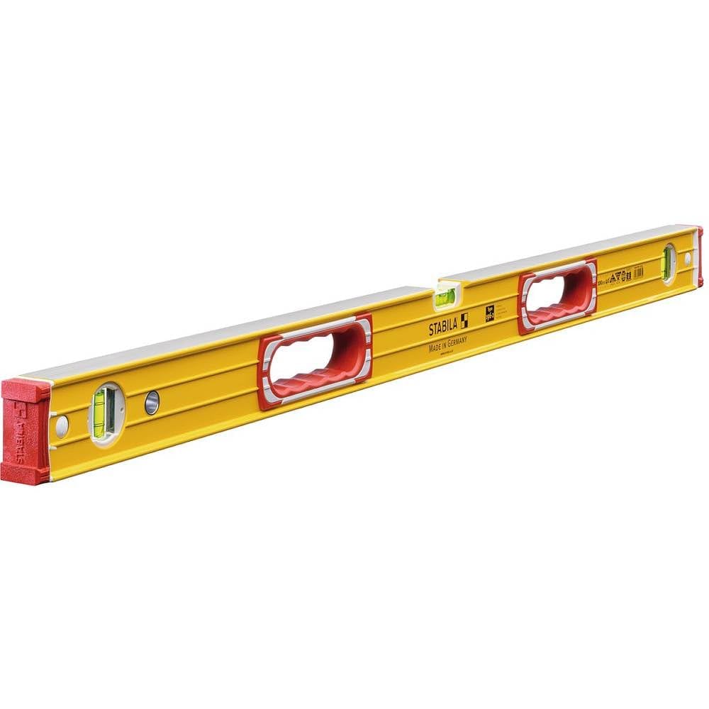 STABILA Wasserwaage Type 196-2, 100 cm, extrasteifes Alu-Profil, 1 Horizontal-, 2 Vertikal-Libellen,