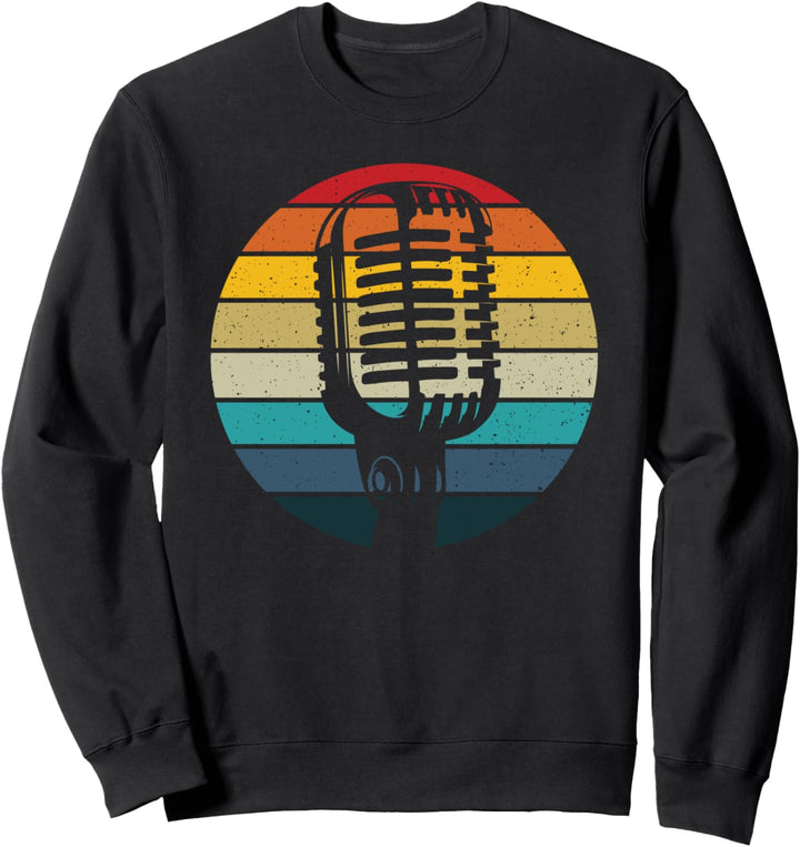 Retro microphone retro sunset karaoke night singer Sweatshirt