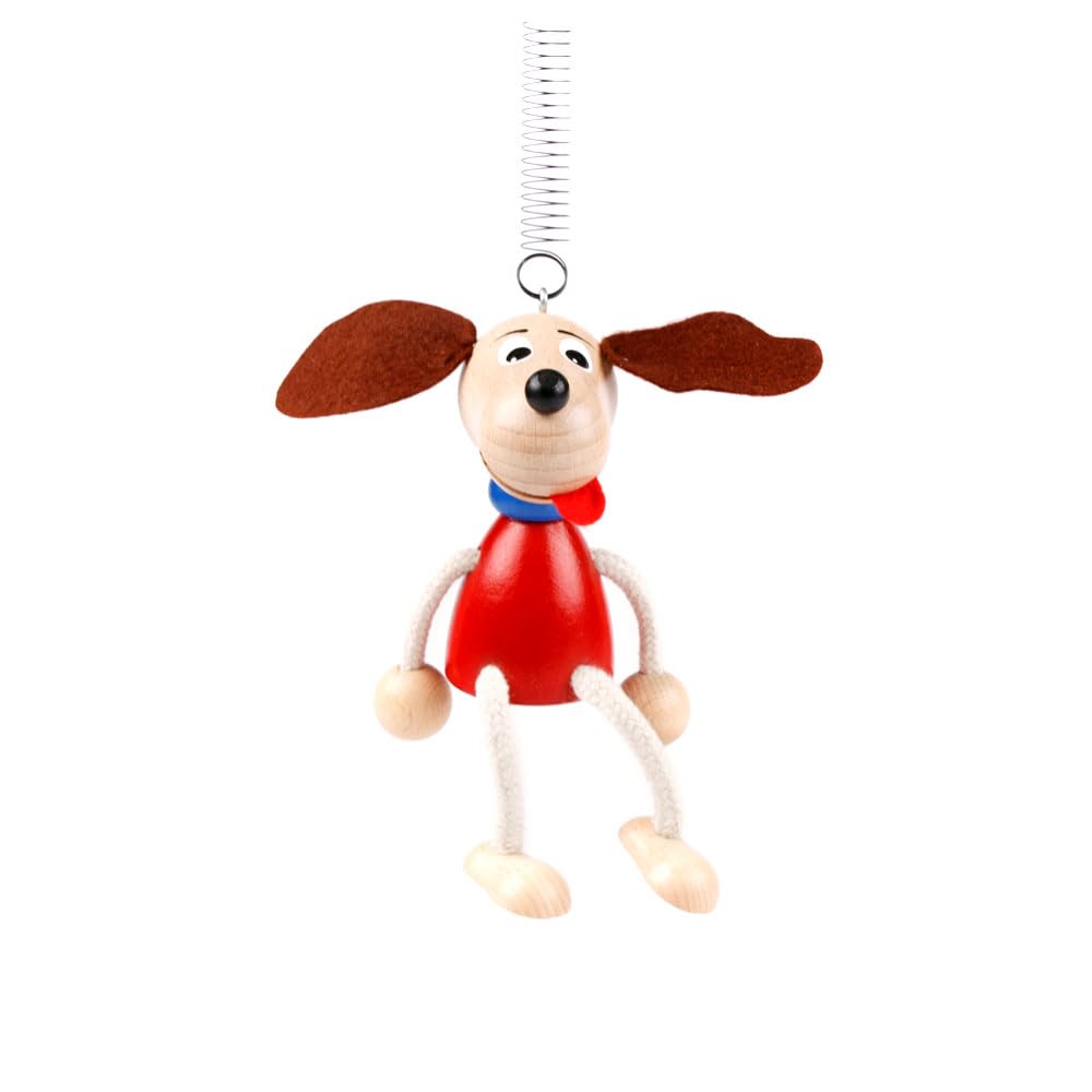 Schwingfigur Hund rot – Handgefertigte Dekoration aus Holz