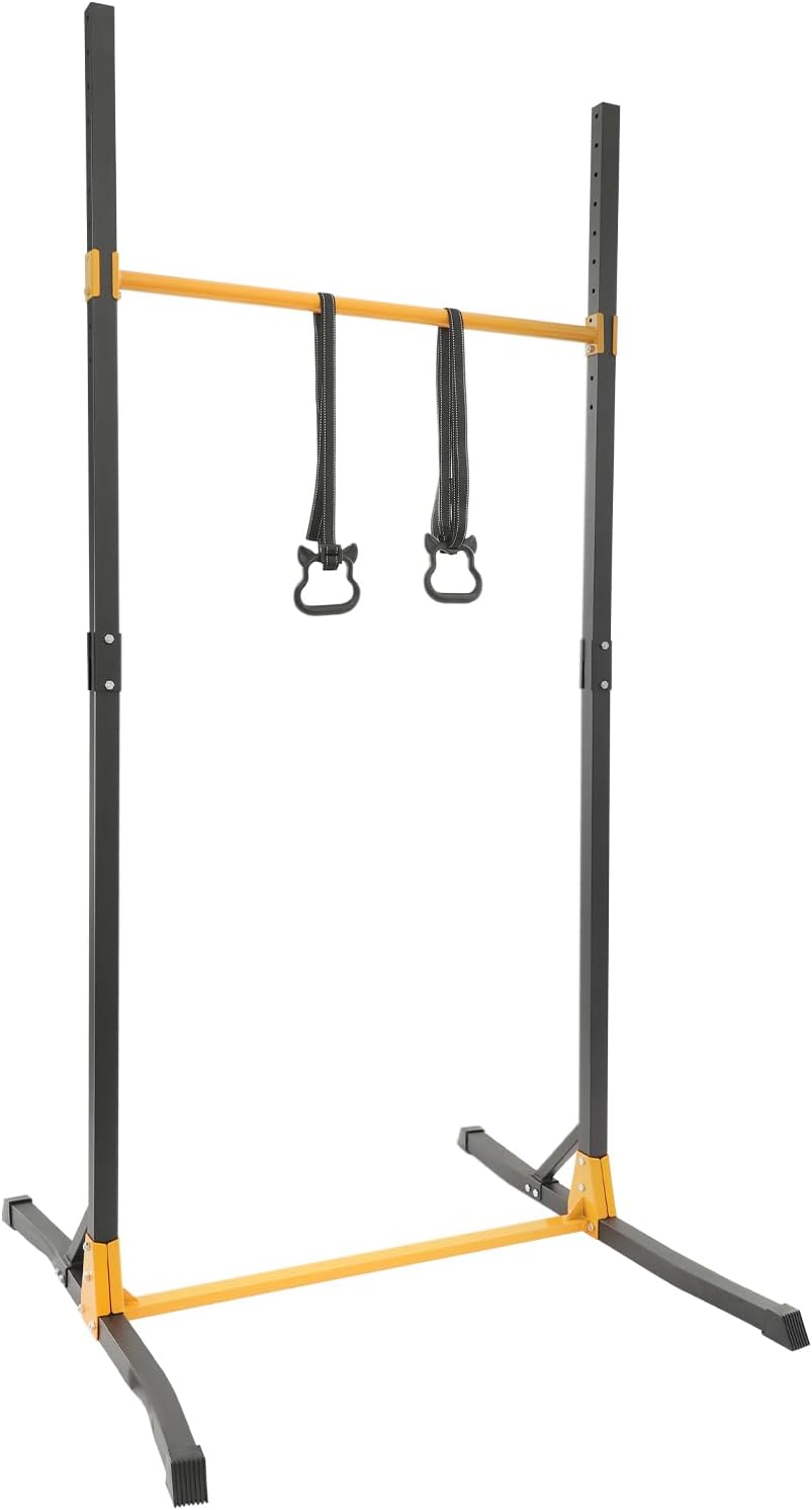 Turnreck Gymnastik Bar mit Ringen, Klimmzugstange 400kg Tragkraft