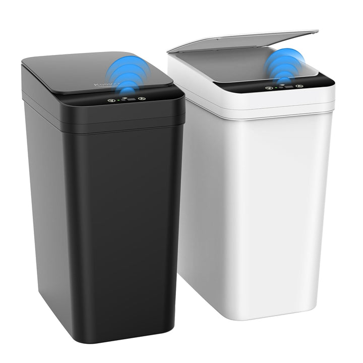 2er Set Mülleimer Bad mit Sensor, 10L Elektrischer Mülleimer mit Deckel, Automatischer Mülleimer für